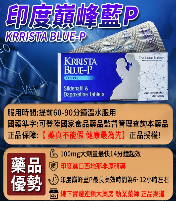 印度巔峰藍P KRRISTA BLUE-P 升級的超級雙效威而鋼:圖片 2
